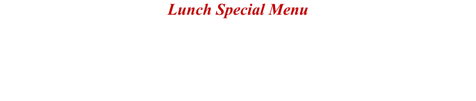 Lunch Special Menu